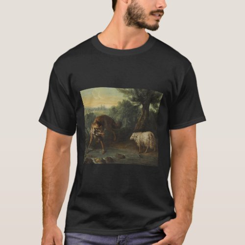 The Wolf and the Lamb by Jean_Baptiste Oudry T_Shirt