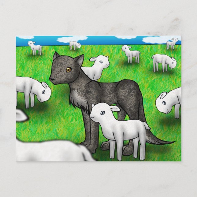 "The Wolf and the Lamb" Postcard (Front)