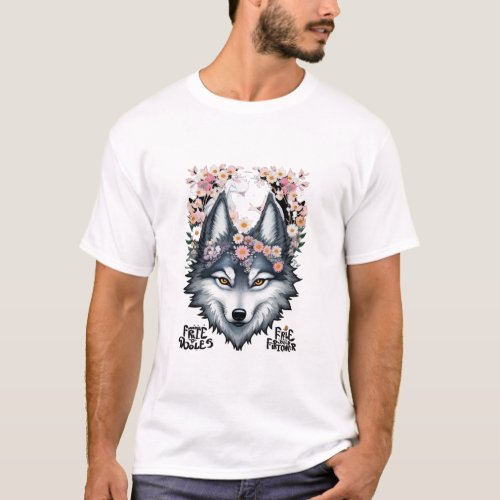 the wolf and the wildflower T_Shirt