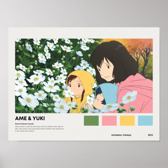 The Wolf Children anime poster (Front)