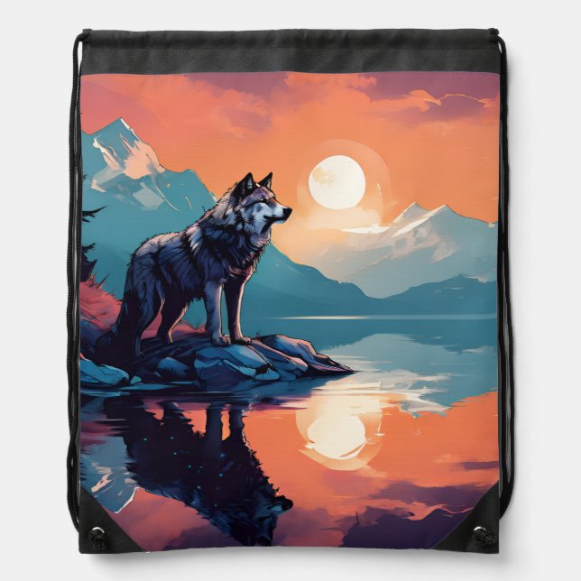 The wolf drawstring bag (Front)