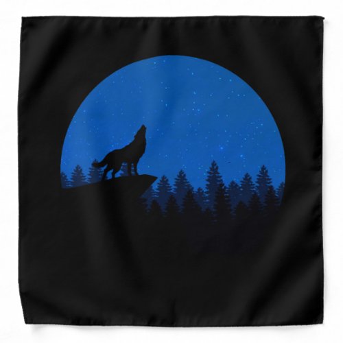 The wolf howls to the moon bandana