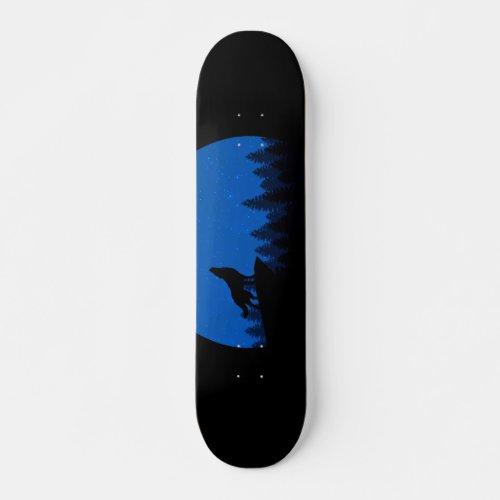 The wolf howls to the moon skateboard