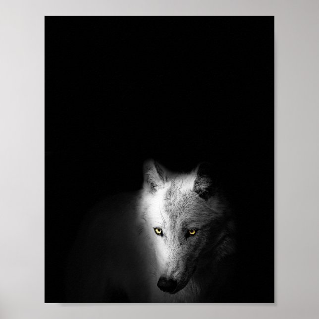 The Wolf, modern, black and white photograph, Poster (Front)