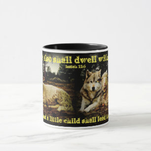"The wolf shall dwell with the lamb" laying down Mug