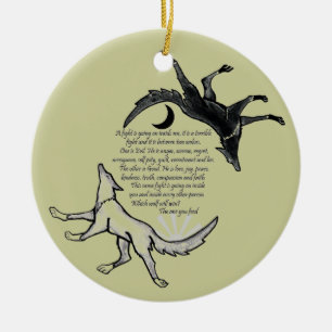 The Wolf that Feeds Ceramic Ornament