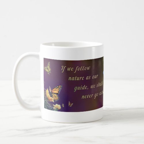 The Wolf  the Butterfly Banner  Coffee Mug