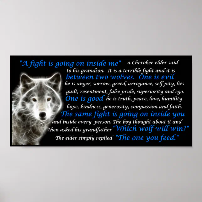 The Wolf You Feed Poster | Zazzle