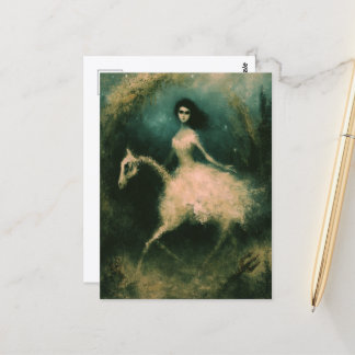 The Woman and Her Skeletal Sea Horse Postcard