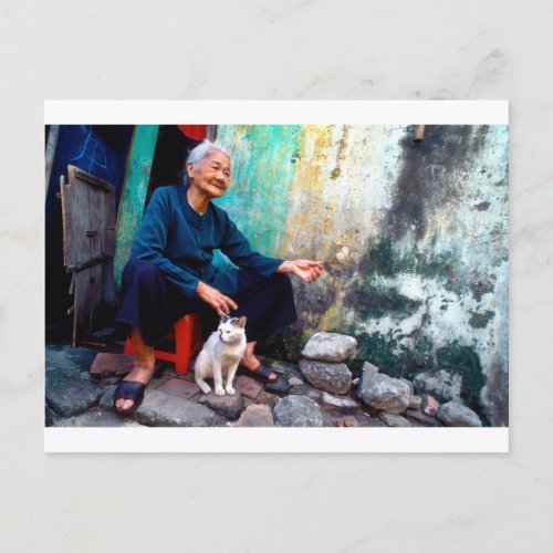 The Woman and the Cat Postcard