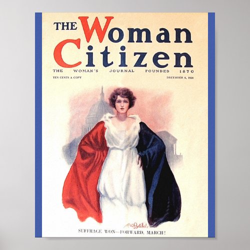 The Woman Citizen Vintage Womens Suffrage 1920 Poster