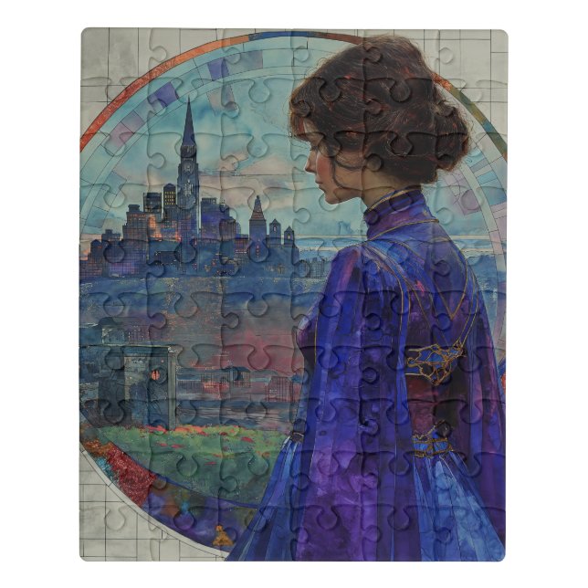 The Woman in Blue Jigsaw Puzzle (Puzzle Vertical)