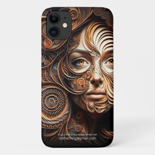 The Woman in the Spirals 1 Digital Abstract iPhone 11 Case