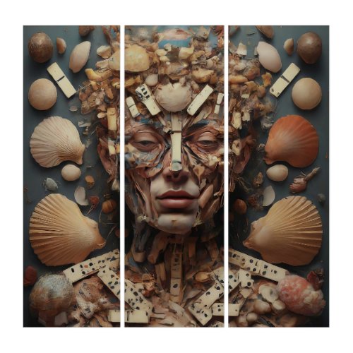 The Woman of Seashells Triptych