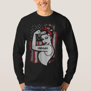 The Woman Veteran - Strong Girl Mom Veteran T-Shirt