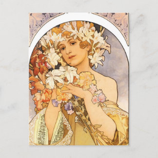The Woman with Flowers Postcard