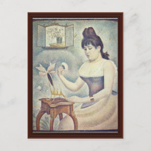 The Woman With The Powder Puff Postcard