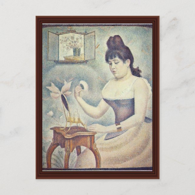 The Woman With The Powder Puff Postcard (Front)