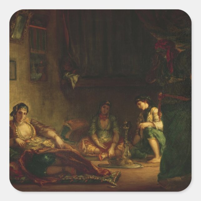 The Women of Algiers in their Harem, 1847-49 Square Sticker (Front)