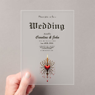 The wonderful beautiful art of gothic elegance. acrylic invitations