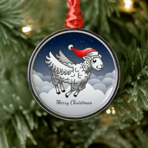 The Wonderful Christmas Lamb Metal Ornament