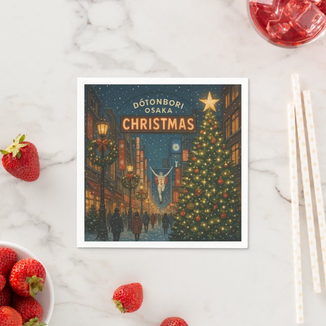 The wonderful Dotonbori Christmas Street in Osaka Napkins (Insitu)