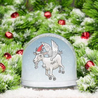 The Wonderful Flying Xmas Goat Snow Globe