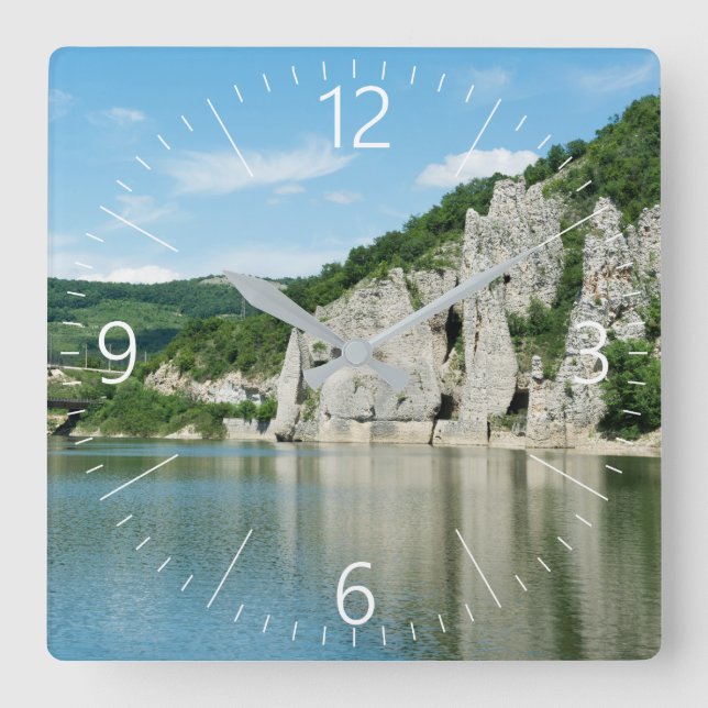 The Wonderful Rocks. Bulgaria Square Wall Clock (Front)