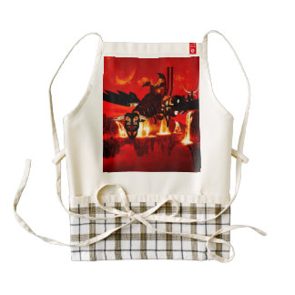 The wonderful steam dragon in the sunset zazzle HEART apron