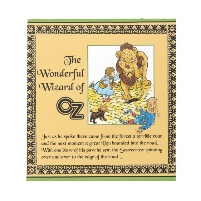 The Wonderful Wizard of Oz Notepad (Front)