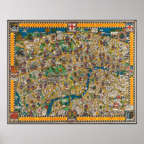 The Wonderground map of London town Poster