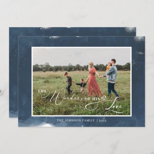 The Wonders of His Love Photo Script Christmas Holiday Card