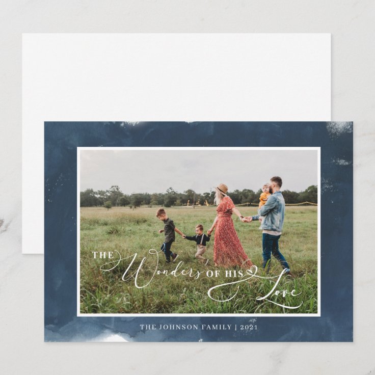 The Wonders of His Love Photo Script Christmas Holiday Card Zazzle
