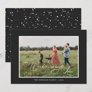 The Wonders of His Love Photo Script Simple Holiday Card