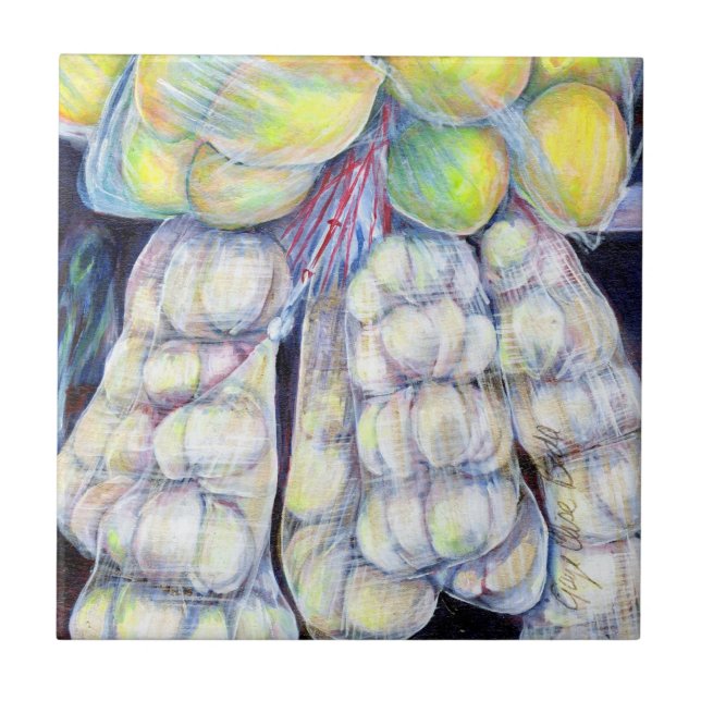 The Wonders of the Wet Markets, Singapore Ceramic Tile (Front)