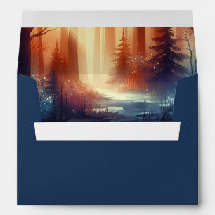 The Woodland Spell of Falling Leaves Wedding Envelope