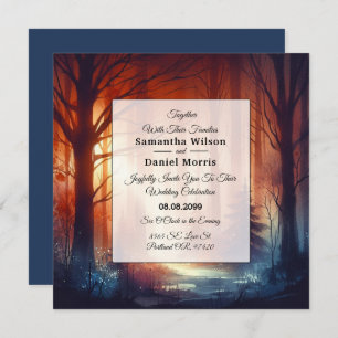 The Woodland Spell of Falling Leaves Wedding Invitation
