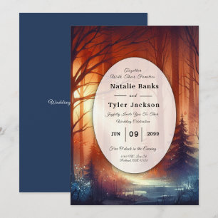 The Woodland Spell of Falling Leaves Wedding Invitation