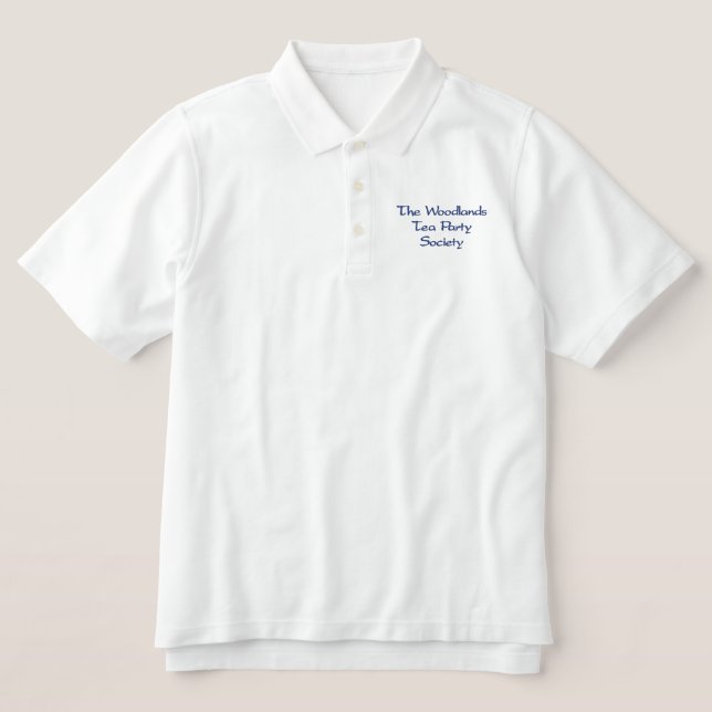 The Woodlands Tea Party Society polo shirt (Design Front)