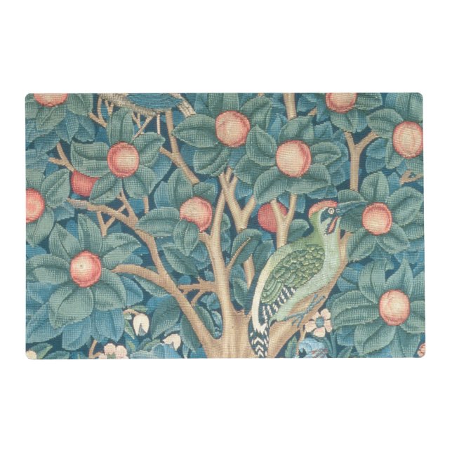 The Woodpecker Tapestry, detail of the woodpeckers Placemat (Front)