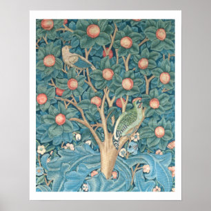 The Woodpecker Tapestry, detail of the woodpeckers Poster