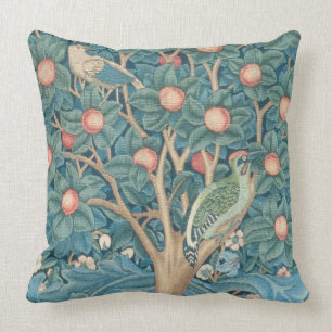 The Woodpecker Tapestry, detail of the woodpeckers Throw Pillow