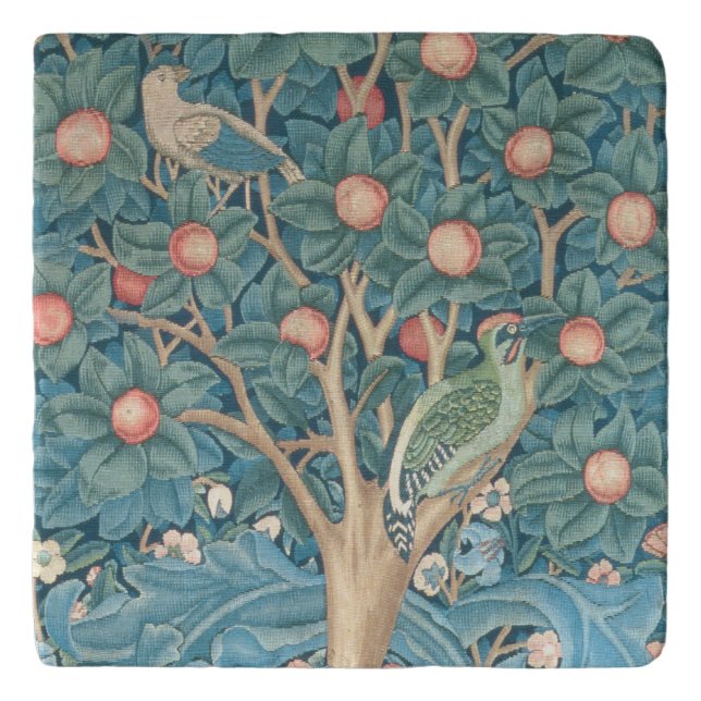 The Woodpecker Tapestry, detail of the woodpeckers Trivet (Front)