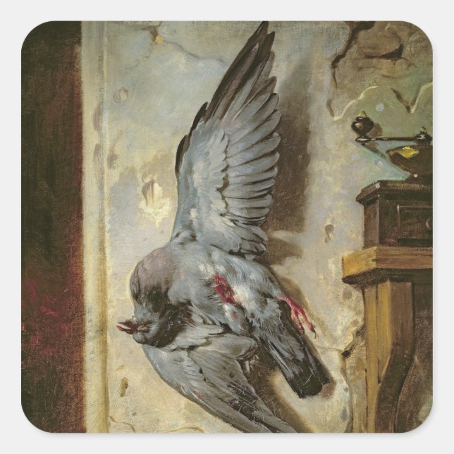 The Woodpigeon, c.1857 Square Sticker (Front)