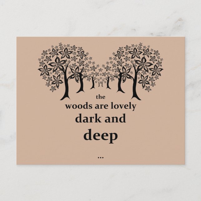 The woods are lovely, dark and deep postcard (Front)