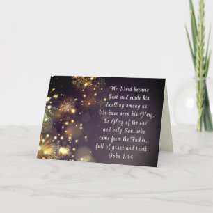 The Word Became Flesh Bible Verse John 1:14 Custom Holiday Card