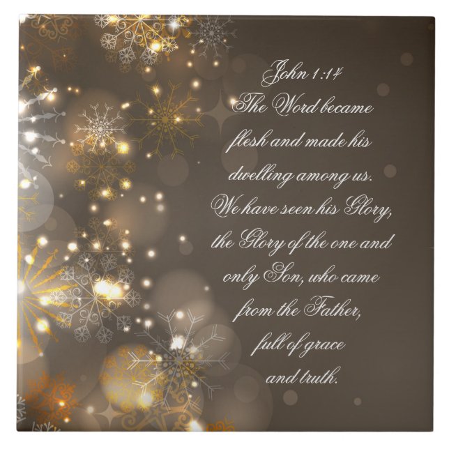 The Word Became Flesh Bible Verse John 1:14 Tile (Front)