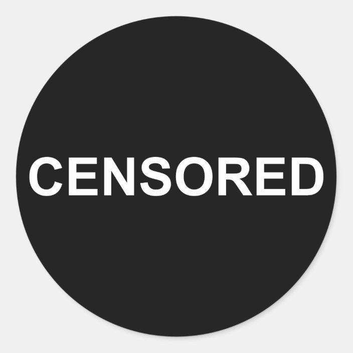 The Word Censored White Letters Black Background Classic Round Sticker Zazzle Com