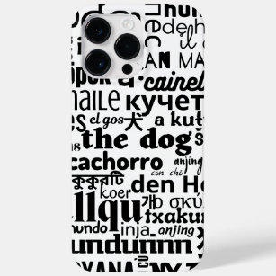 The word dog in various languages ​​black whit Case-Mate iPhone 14 pro max case