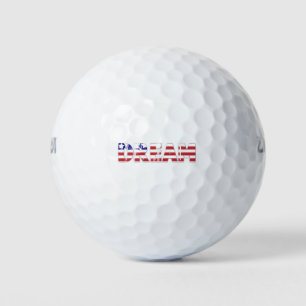 The word "Dream"  with American flag Golf Balls